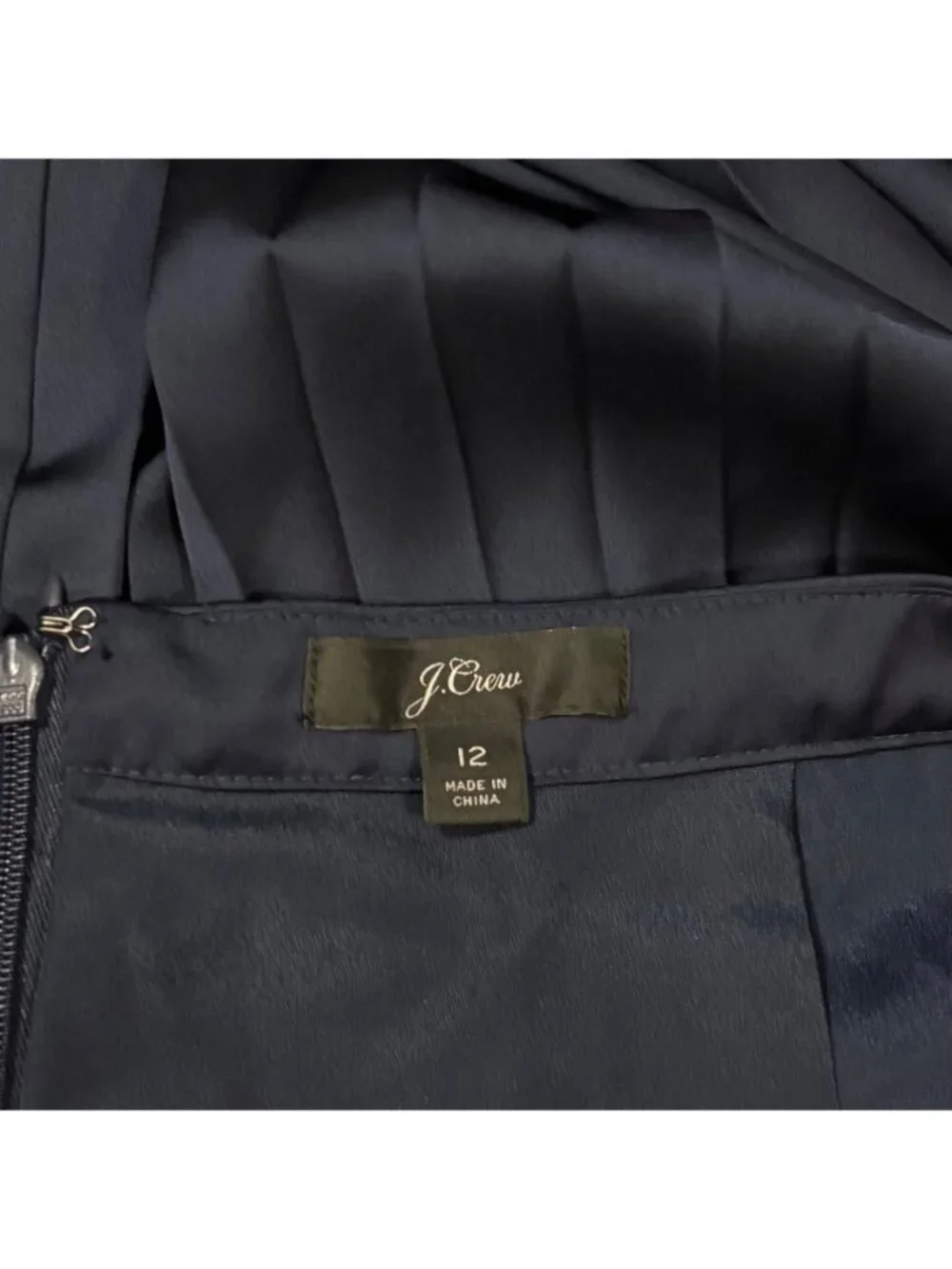 J.Crew Pleated Midi Skirt Size 12 Navy